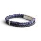Preview: Doppelarmband mit italienischem Leder und 4 mm blauem Sodalith-Stein - Double Blue